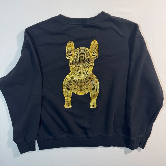Lifework Radog Black Sweatshirt Gold Foil French Bulldog Dog Frenchie Graphic XL - Picture 5 of 9